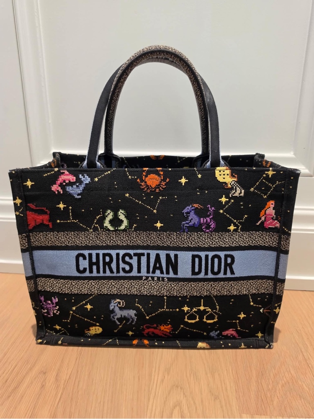 Dior Black Zodiac Embroidered Book Tote - Picture 2 of 12